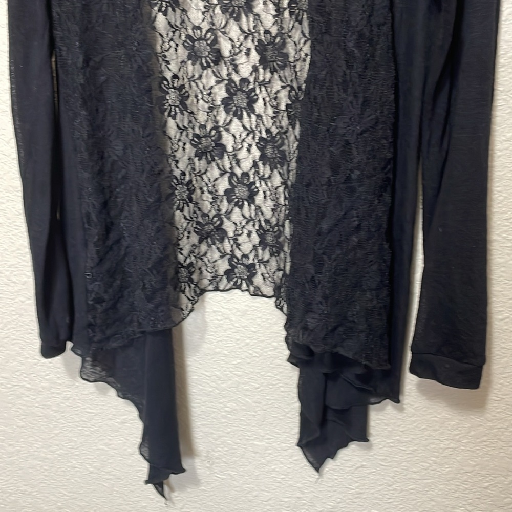 Cowgirl Tuff Women's Black Lightweight With Lace Sweater. Size XL. - Picture 8 of 10